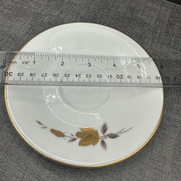 Mid Century Noritake Teacup Saucer Set Gold Rose Windsor 6530 Japan Vintage - Picture 4 of 8